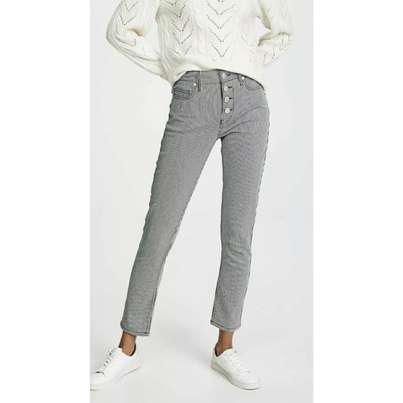 Joie Pants Womens 28 Multi Stripe Aerindis Straight Button Fly Pockets Cropped - Picture 10 of 11